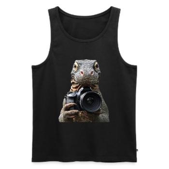 Komodowaran - Männer Premium Bio Tank Top - Schwarz - Vorne - AI Model Male 178 light (178cm)
