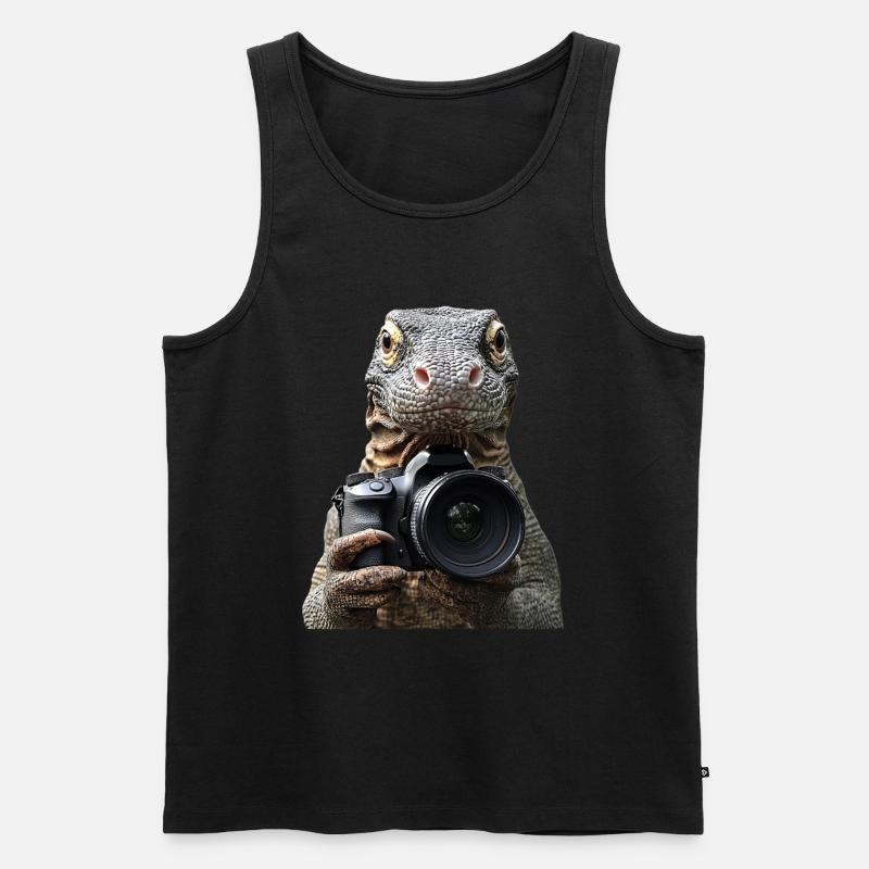 Komodowaran - Männer Premium Bio Tank Top - Schwarz