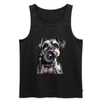 Zwergschnauzer - Männer Premium Bio Tank Top - Schwarz - Vorne - Michal (187cm)