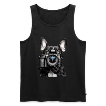 Französische Bulldogge - Männer Premium Bio Tank Top - Schwarz - Vorne - Michal (187cm)