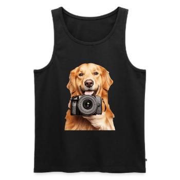 Golden Retriever - Männer Premium Bio Tank Top - Schwarz - Vorne - Michal (187cm)