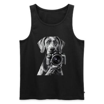 Deutsche Dogge - Männer Premium Bio Tank Top - Schwarz - Vorne - Michal (187cm)