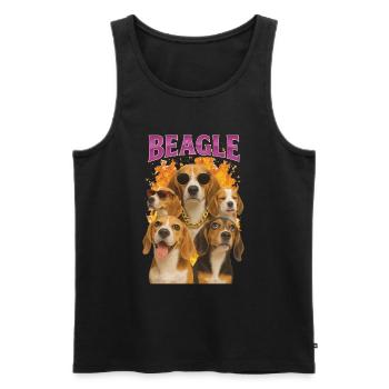 Beagle - Männer Premium Bio Tank Top - Schwarz - Vorne - Michal (187cm)