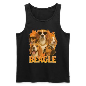Beagle - Männer Premium Bio Tank Top - Schwarz - Vorne - Michal (187cm)
