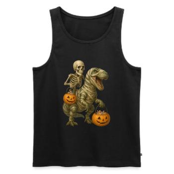 T-Rex - Männer Premium Bio Tank Top - Schwarz - Vorne - AI Model Male 178 light (178cm)