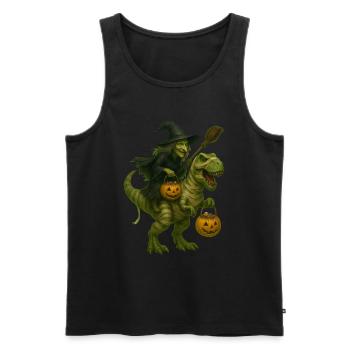 T-Rex - Männer Premium Bio Tank Top - Schwarz - Vorne - AI Model Male 178 light (178cm)