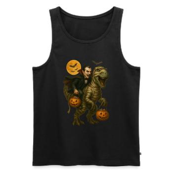 T-Rex - Männer Premium Bio Tank Top - Schwarz - Vorne - AI Model Male 178 light (178cm)