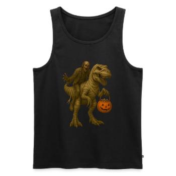 T-Rex - Männer Premium Bio Tank Top - Schwarz - Vorne - AI Model Male 178 light (178cm)