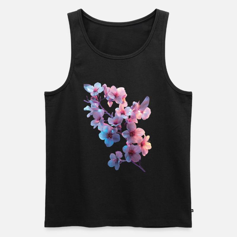 Kirschblüten - Männer Premium Bio Tank Top - Schwarz