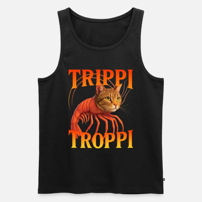 Katze Garnelen - Männer Premium Bio Tank Top - Schwarz