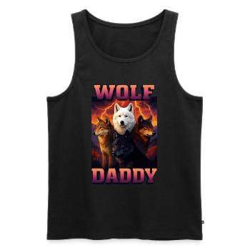 Wolf - Männer Premium Bio Tank Top - Schwarz - Vorne - AI Model Male 178 light (178cm)