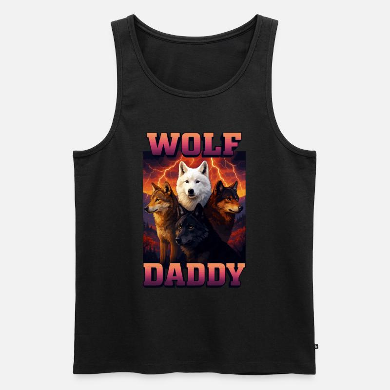 Wolf - Männer Premium Bio Tank Top - Schwarz