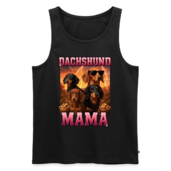 Dackel - Männer Premium Bio Tank Top - Schwarz - Vorne - AI Model Male 178 light (178cm)
