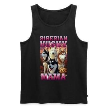 Sibirischer Husky - Männer Premium Bio Tank Top - Schwarz - Vorne - AI Model Male 178 light (178cm)