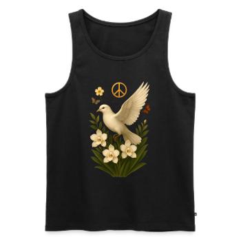 Weiße Taube - Männer Premium Bio Tank Top - Schwarz - Vorne - Michal (187cm)