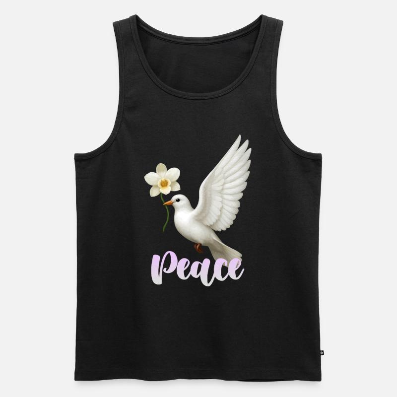 Weiße Taube - Männer Premium Bio Tank Top - Schwarz