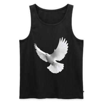 Weiße Taube - Männer Premium Bio Tank Top - Schwarz - Vorne - Michal (187cm)