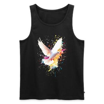 Weiße Taube - Männer Premium Bio Tank Top - Schwarz - Vorne - Michal (187cm)