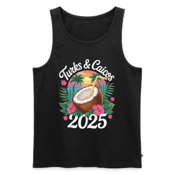 Turks- und Caicosinseln - Männer Premium Bio Tank Top - Schwarz - Vorne - AI Model Male 178 light (178cm)