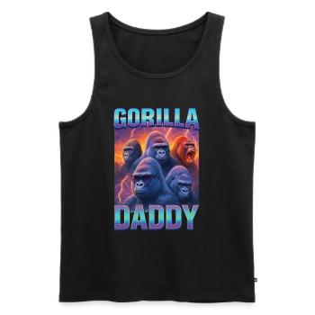 Gorilla-Papa - Männer Premium Bio Tank Top - Schwarz - Vorne - Michal (187cm)