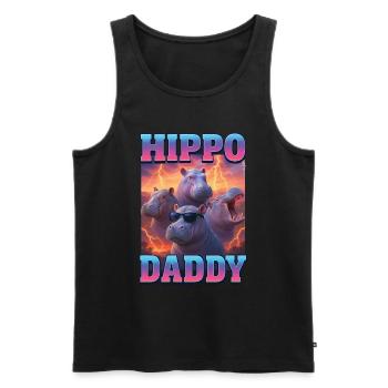 Nilpferd-Papa - Männer Premium Bio Tank Top - Schwarz - Vorne - Michal (187cm)