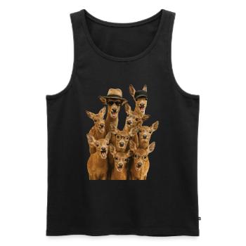 Reh - Männer Premium Bio Tank Top - Schwarz - Vorne - Michal (187cm)