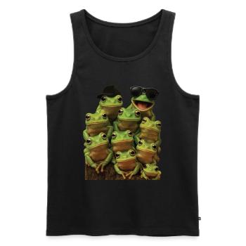 Frosch - Männer Premium Bio Tank Top - Schwarz - Vorne - Michal (187cm)