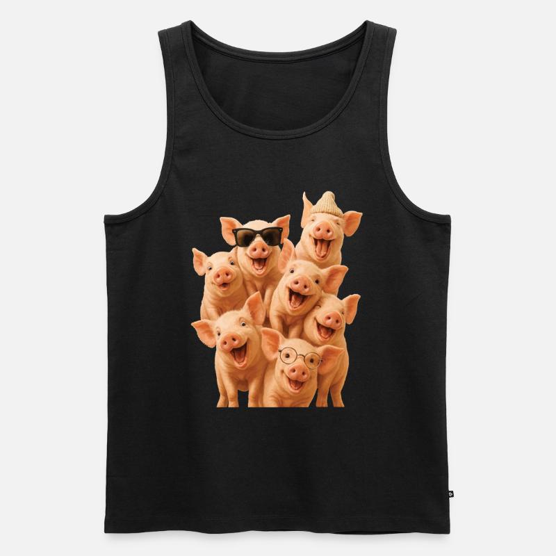 Schwein - Männer Premium Bio Tank Top - Schwarz