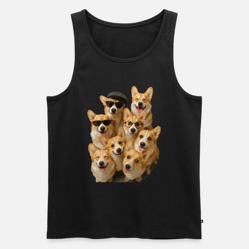 Corgi - Männer Premium Bio Tank Top - Schwarz