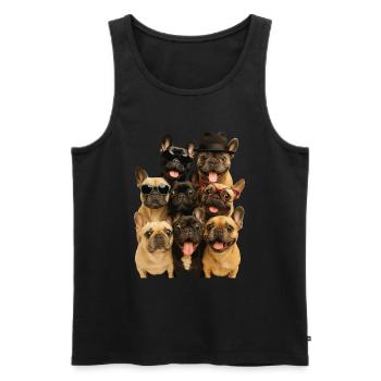 Französische Bulldogge - Männer Premium Bio Tank Top - Schwarz - Vorne - Michal (187cm)