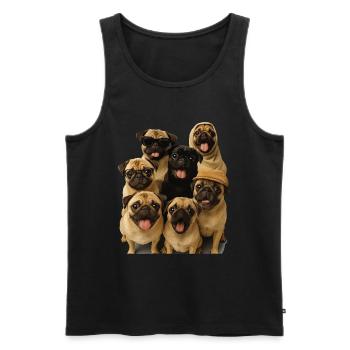 Mops - Männer Premium Bio Tank Top - Schwarz - Vorne - AI Model Male 178 light (178cm)