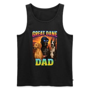 Deutsche Dogge - Männer Premium Bio Tank Top - Schwarz - Vorne - Michal (187cm)