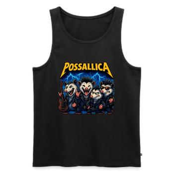 Groupe de rock Possum Opossum - Débardeur bio Premium Homme - noir - Devant - AI Model Male 178 light (178cm)