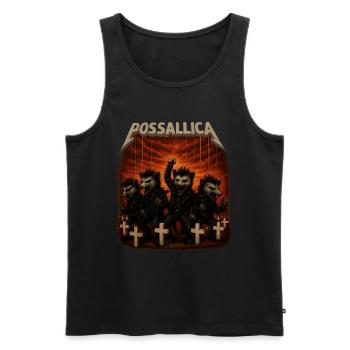Groupe de rock Possum Opossum - Débardeur bio Premium Homme - noir - Devant - AI Model Male 178 light (178cm)