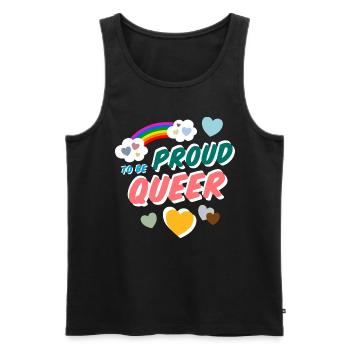 Proud to be Queer - Men's Premium Organic Tank Top - black - Front - AI Model Male 178 light (178cm)