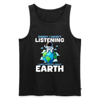 Erde Planet - Männer Premium Bio Tank Top - Schwarz - Vorne - Michal (187cm)