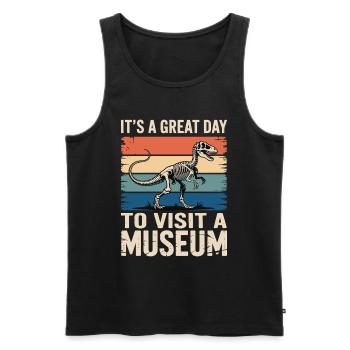 Museum - Men's Premium Organic Tank Top - black - Front - Michal (187cm)