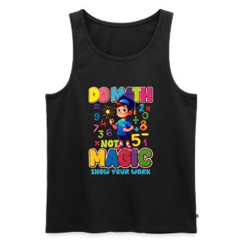 Mathe - Männer Premium Bio Tank Top - Schwarz - Vorne - Michal (187cm)