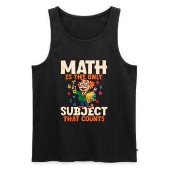 Mathe - Männer Premium Bio Tank Top - Schwarz - Vorne - Michal (187cm)