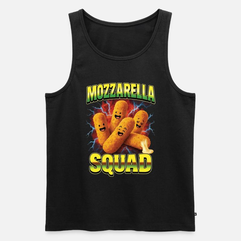 Mozzarella - Männer Premium Bio Tank Top - Schwarz