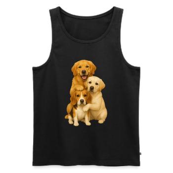 Golden Retriever Labrador Beagle - Männer Premium Bio Tank Top - Schwarz - Vorne - Michal (187cm)