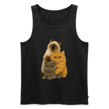 Birman Persian Fold - Männer Premium Bio Tank Top - Schwarz - Vorne - Michal (187cm)
