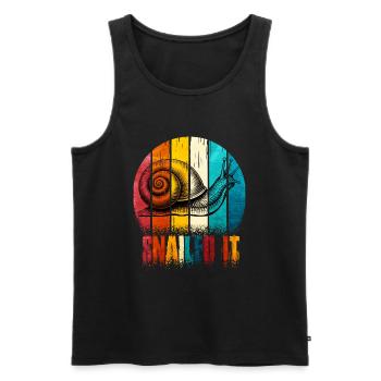 Schnecke - Männer Premium Bio Tank Top - Schwarz - Vorne - AI Model Male 178 light (178cm)