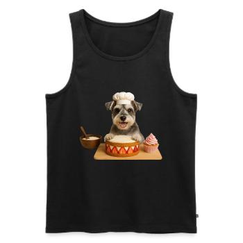 Miniature Schnauzer Baking Cake Cookies - Men's Premium Organic Tank Top - black - Front - Michal (187cm)