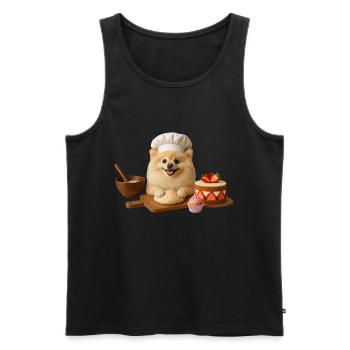 Pomeranian Baking Cake Cookies - Men's Premium Organic Tank Top - black - Front - Michal (187cm)