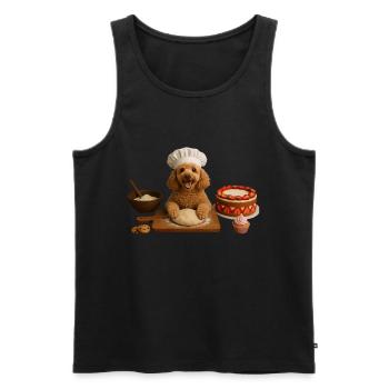 Poodle Baking Cake Cookies - Men's Premium Organic Tank Top - black - Front - Michal (187cm)
