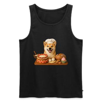 Shiba Inu Baking Cake Cookies - Men's Premium Organic Tank Top - black - Front - Michal (187cm)
