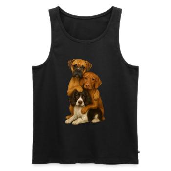 Dog Dogs Cute Dogs - Men's Premium Organic Tank Top - black - Front - AI Model Male 178 light (178cm)