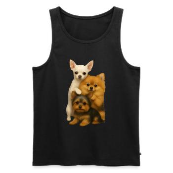 Hund Hunde Süße Hunde - Männer Premium Bio Tank Top - Schwarz - Vorne - Michal (187cm)