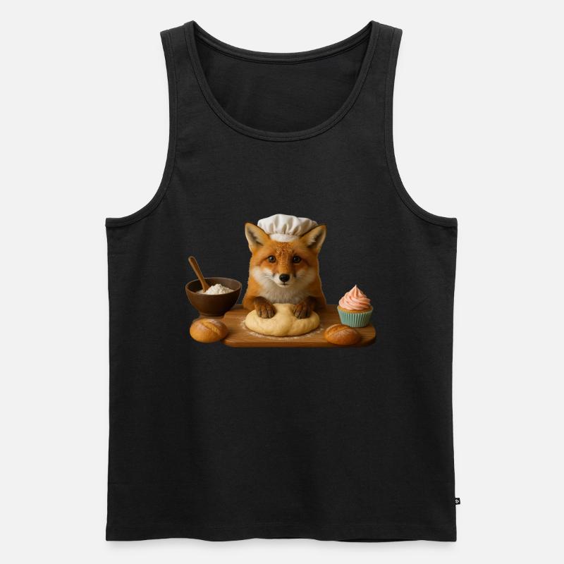 Fuchs Backen Kuchen Brot - Männer Premium Bio Tank Top - Schwarz